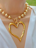 18k gold plated heart choker necklaces