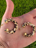 18k gold plated animal print hoop earrings