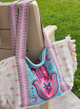 Fashion hamsa hand tote handbag