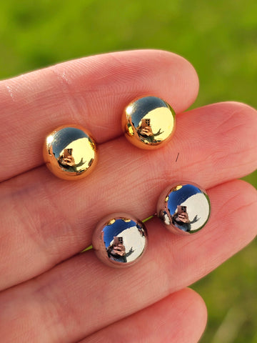 18k gold plated ball stud earrings