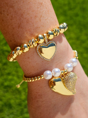 18k gold plated heart bracelets