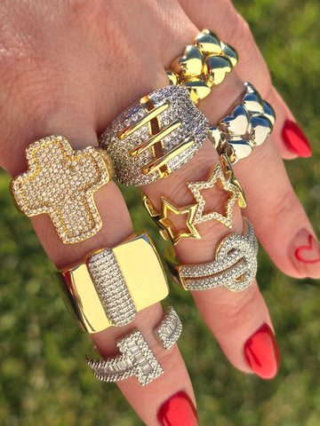 18k gold plated CZ rings