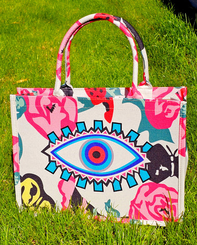 Fashion  evil eye handbag with zipper