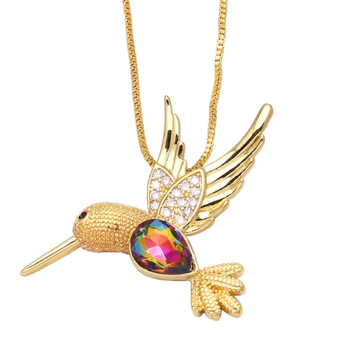18k real gold plated bird necklaces