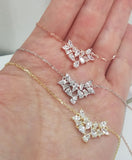925 Sterling Silver and baguette CZ necklace