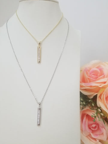 .925 Sterling Silver Bar Necklace