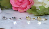 .925 Sterling silver and CZ star earrings