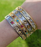 18k real gold plated personalized bangle