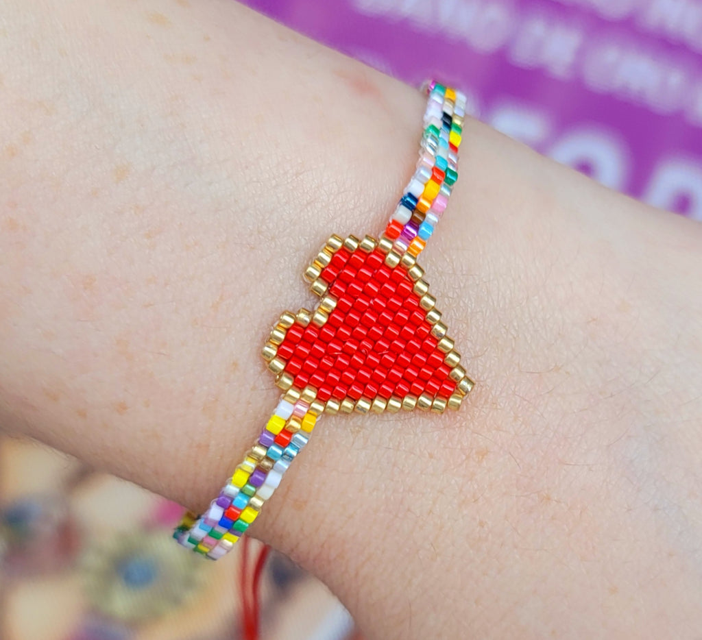 Fashion seed beads heart bracelet