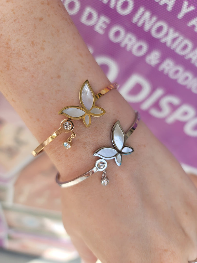 Stainless steel butterfly bracelet