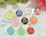 18k gold plated and color enamel BE FREE pendant