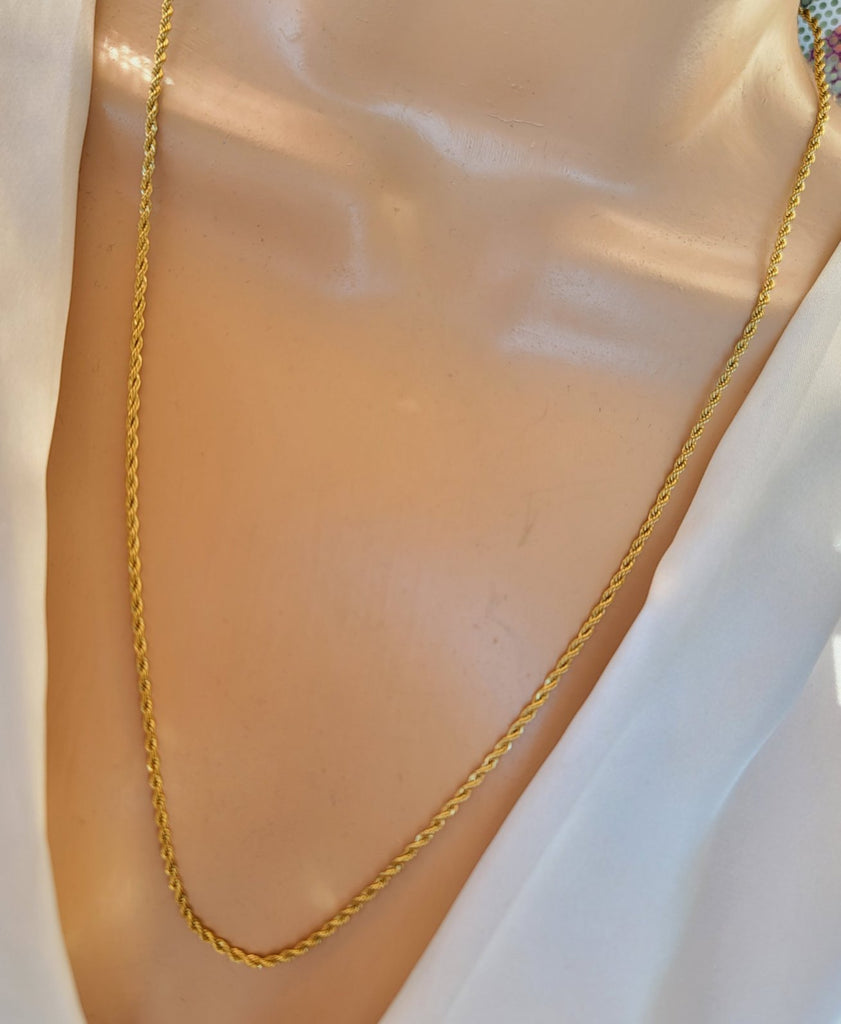 Stainless steel 24in long braided chain necklace