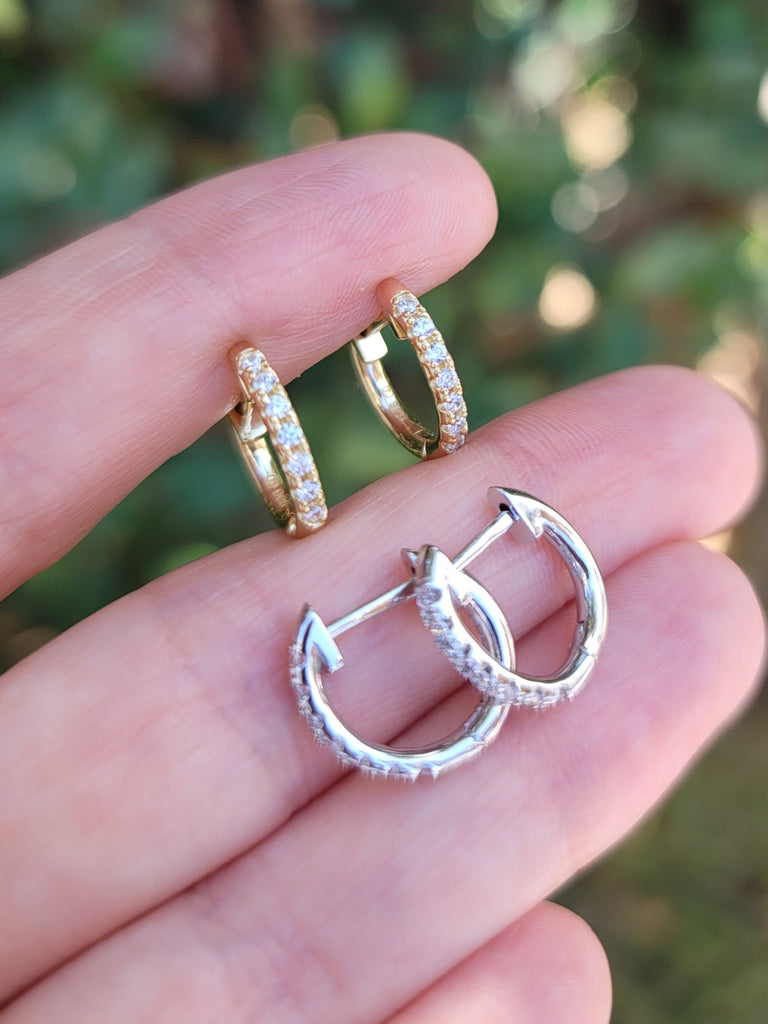 .925 Sterling silver and CZ hoop earrings