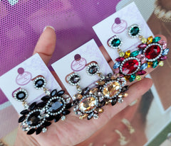 Fashion crystal statement earrings