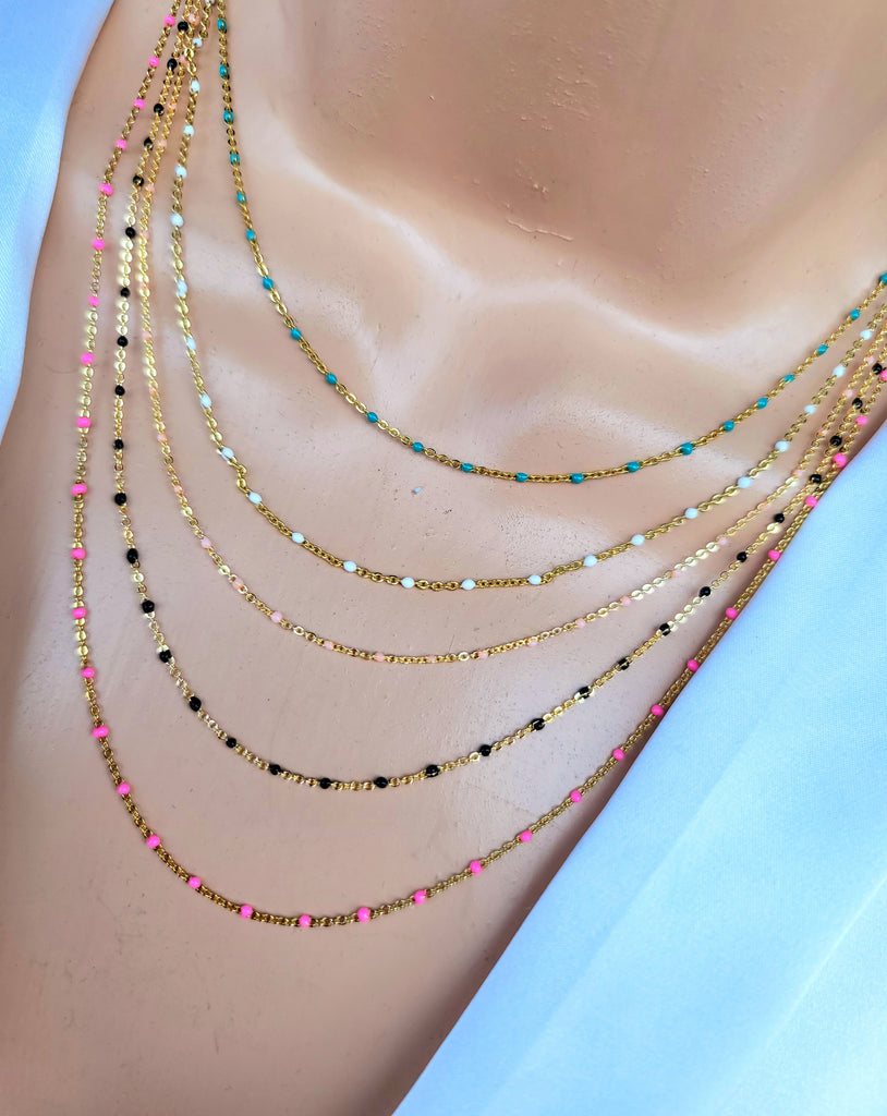 18K Gold plated beaded necklaces