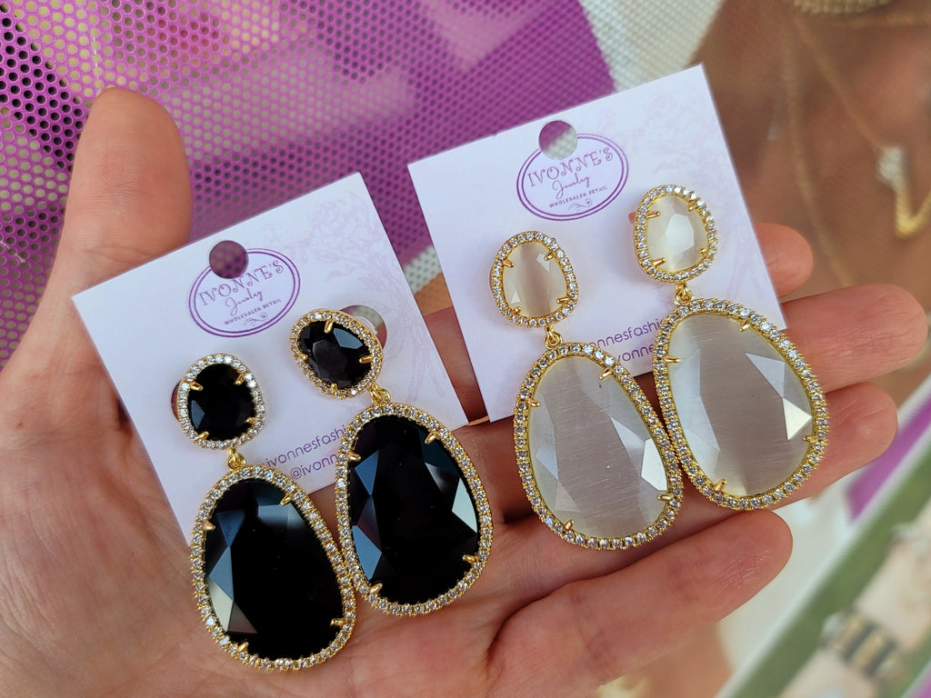 18k gold plated and CZ designer inspired earrings