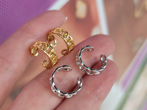 .925 Sterling Silver cuff earrings