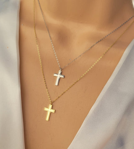 .925 Sterling silver cross necklace