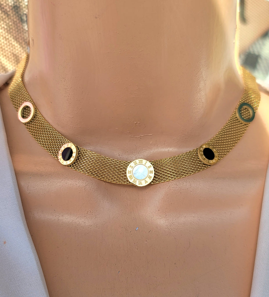 Stainless steel designer inspired necklace set