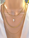 Stainless steel cross layered necklace set