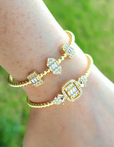 18k real gold plated cz bangle bracelets