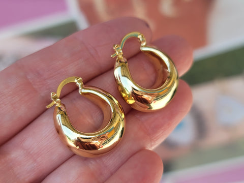 18k real gold plated hoop earrings