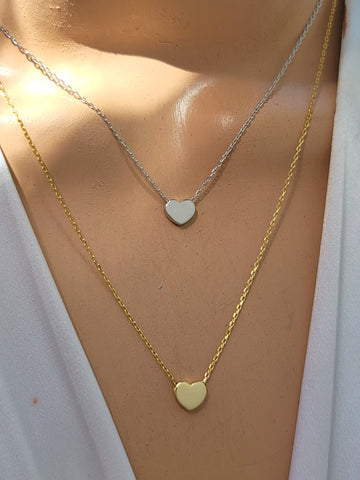 .925 sterling silver dainty heart necklaces