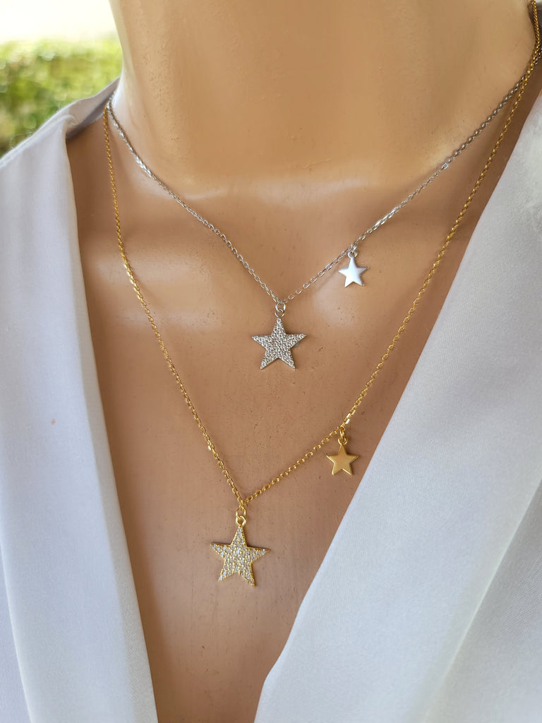 .925 sterling silver star necklaces