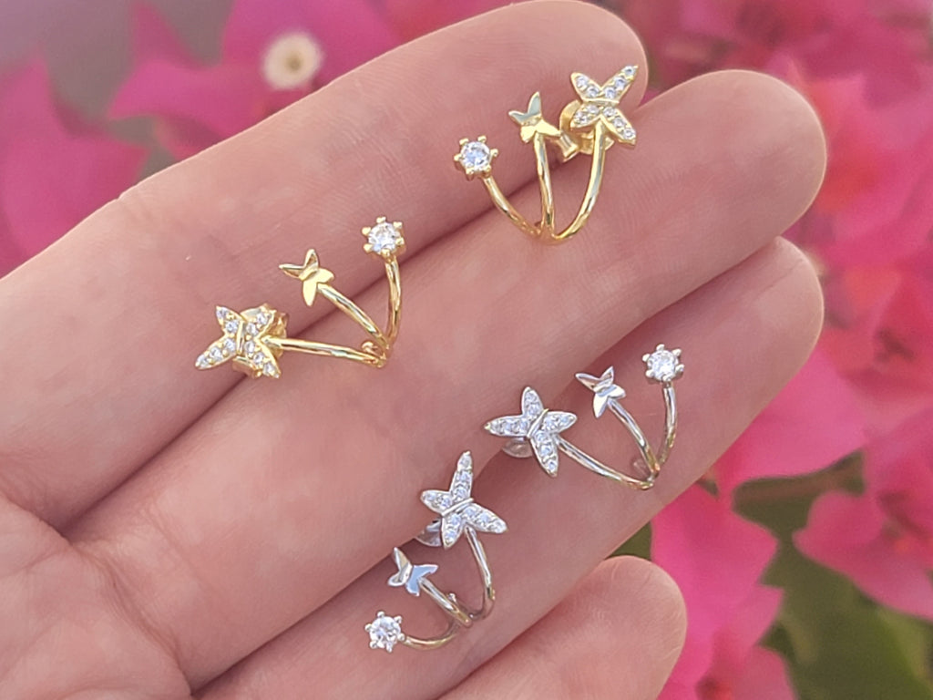 .925 sterling silver butterfly earrings
