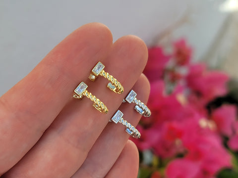 .925 sterling silver cz earrings