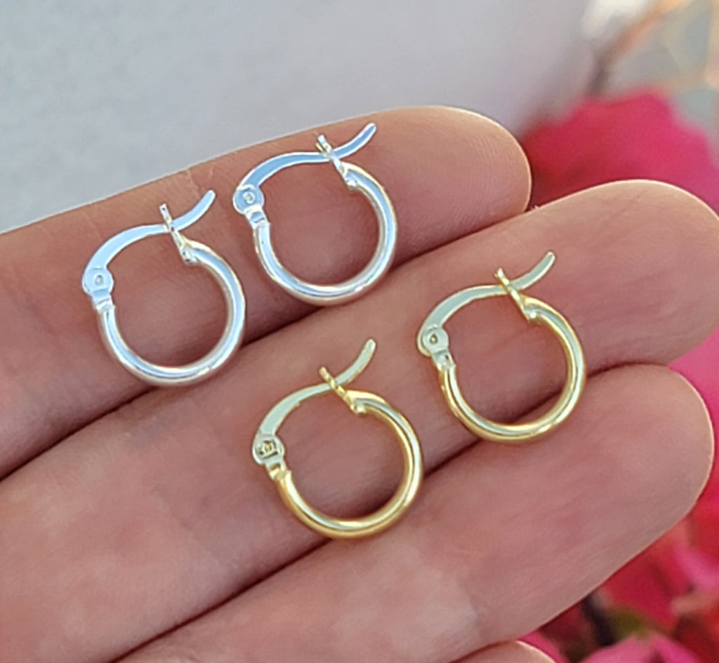 .925 sterling silver little hoop earrings