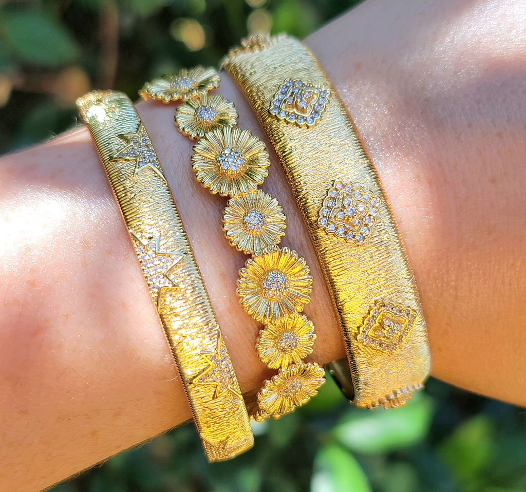 18k real gold plated bangle bracelets