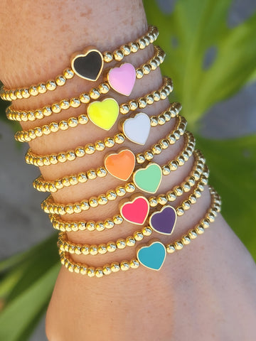 18k real gold plated heart bracelets