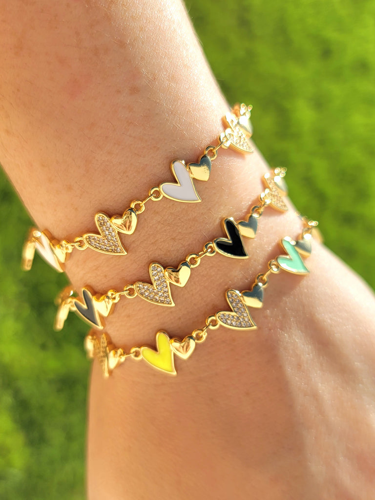 18k real gold plated heart bracelets