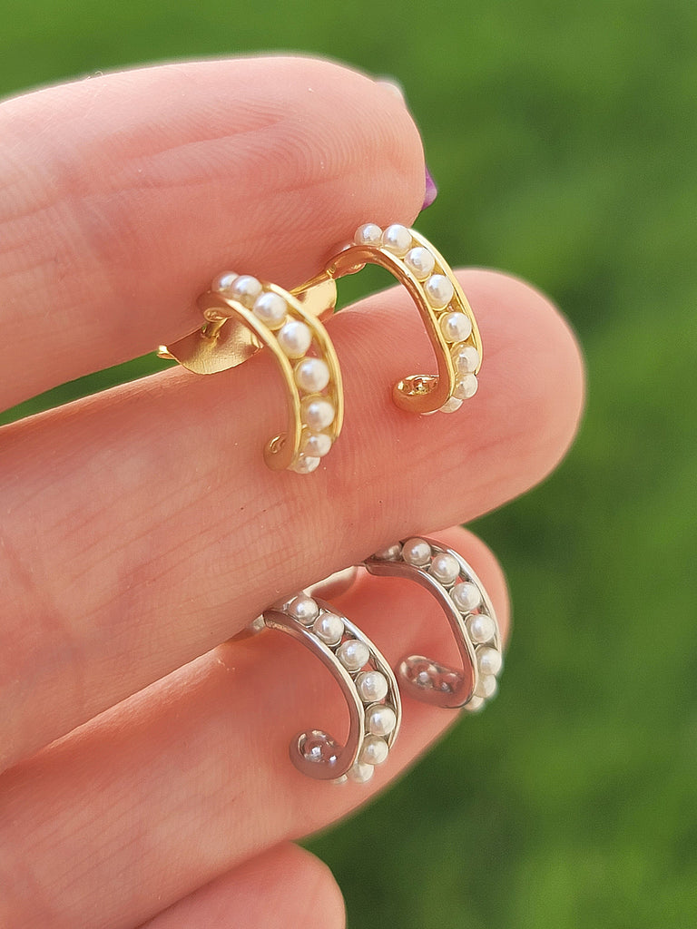 .925 sterling silver pearl earrings