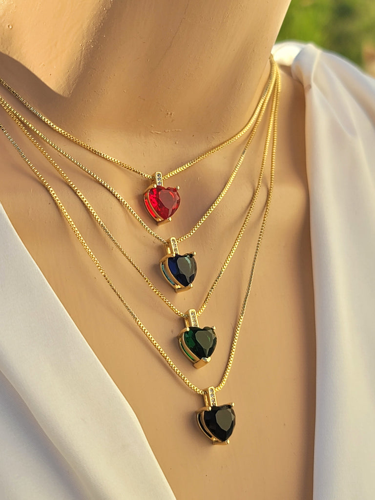 18k real gold plated heart necklaces