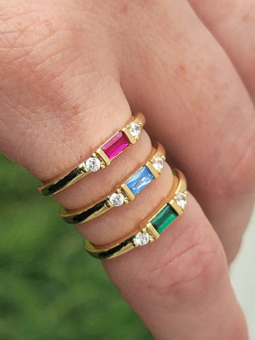18k real gold plated cz rings