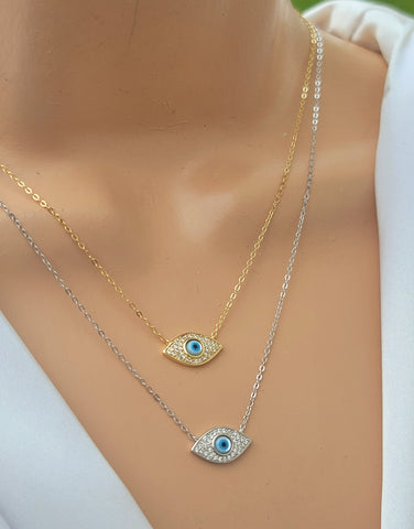 .925 Sterling silver evil eye necklace