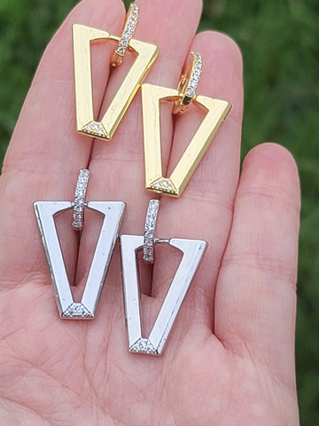 18k real gold plated designer inspired hoop earrings