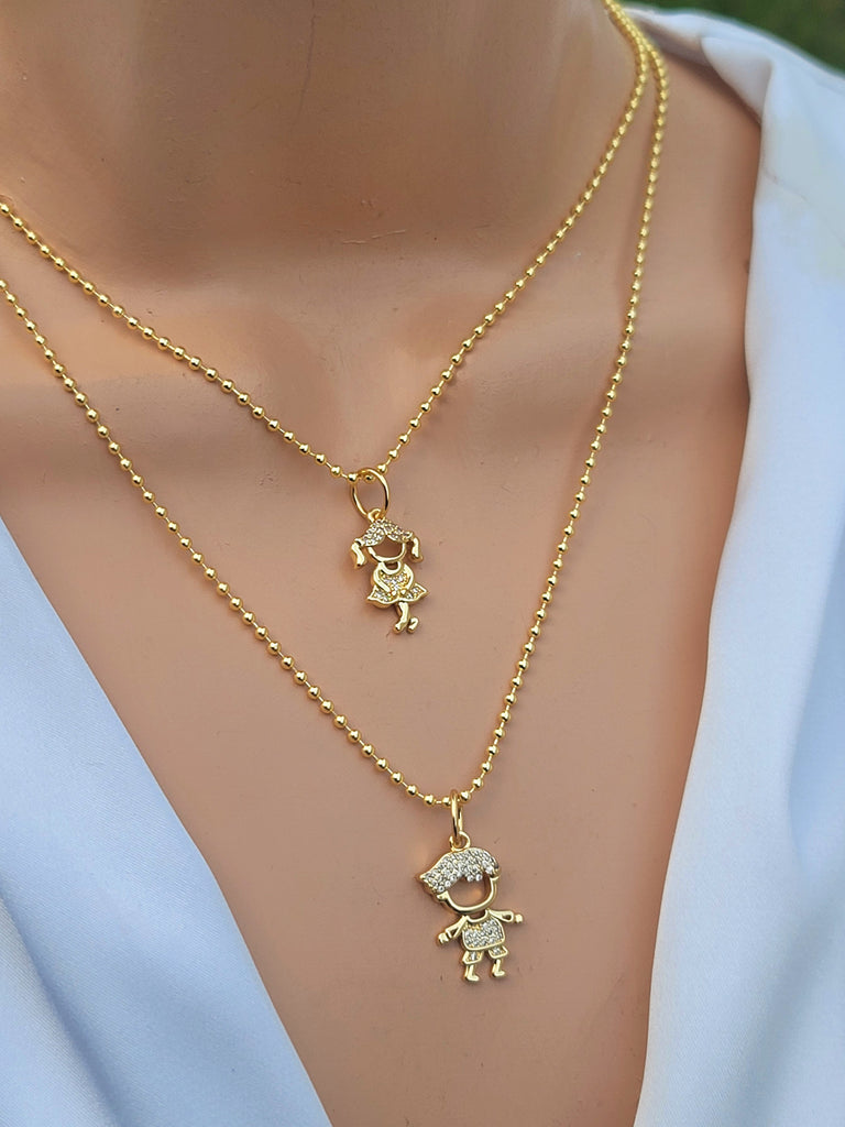 18k real gold plated boy / girl necklaces
