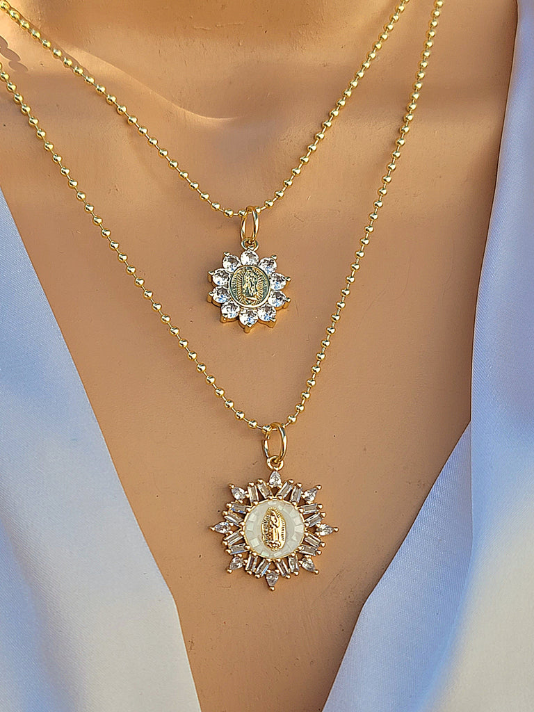 18k real gold plated lady of Guadalupe necklaces