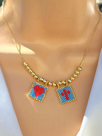 18k real gold plated seed beads necklaces
