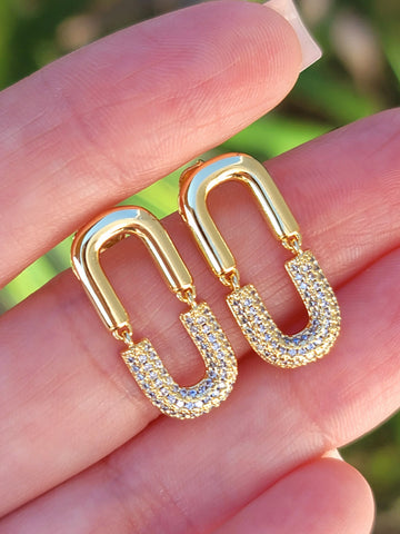 18k real gold plated clip earrings