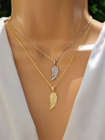 .925 sterling silver angel wing necklaces