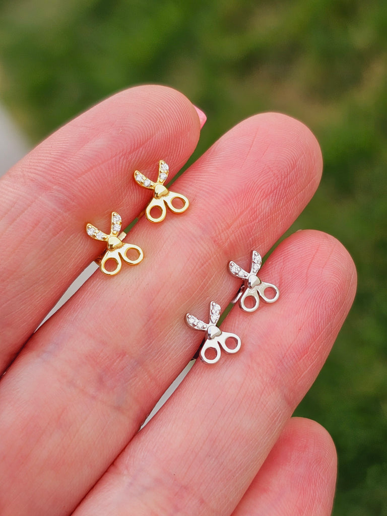 .925 sterling silver little scissors earrings