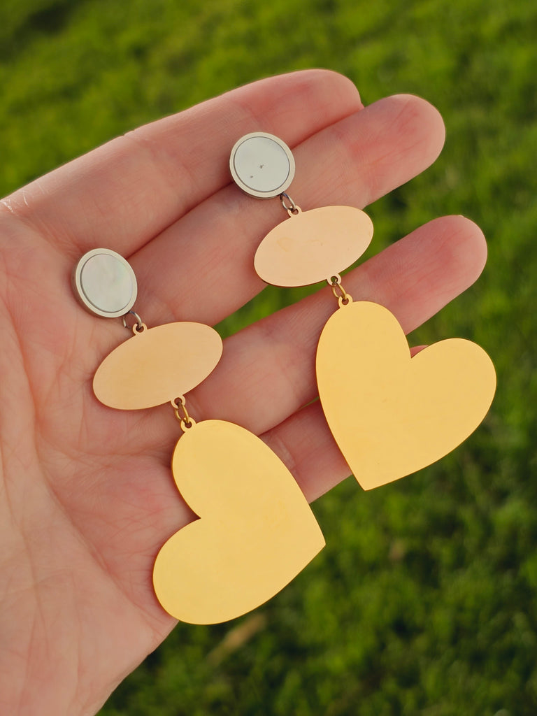 Stainless steel heart earrings