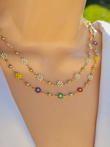 Stainless steel flower necklaces