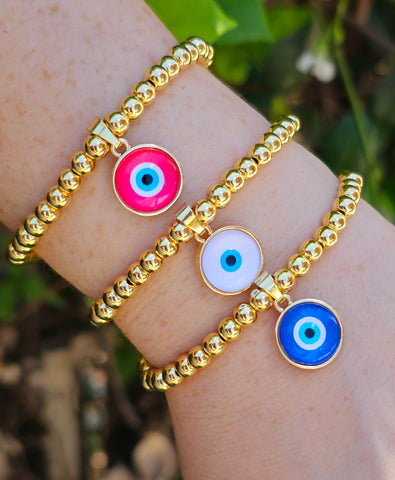 18k real gold plated evil eye bracelets