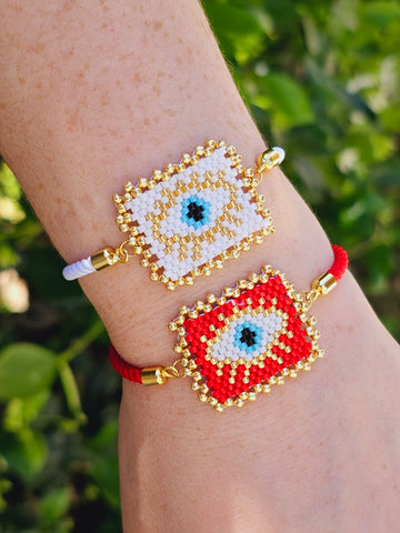 18k real gold plated miyuki evil eye bracelets