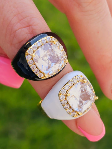 18k real gold plated crystal rings